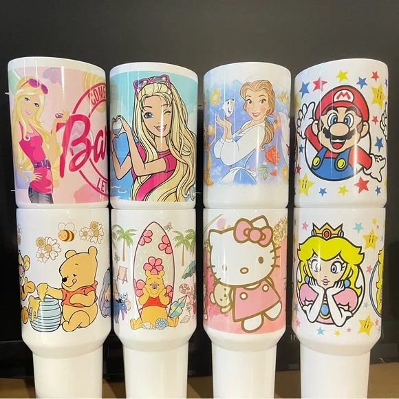 Disney Belle,Winnie the pooh,Barbie,SuperMario,Hello Kitty 40 oz Tumbler… - Picture 15 of 16